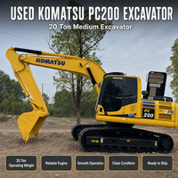 Excavatrice sur chenilles Komatsu200 d'occasion, 20 tonnes, moteur PLC, capacité de la benne de 1 m³, système hydraulique complet, bon état, livraison rapide