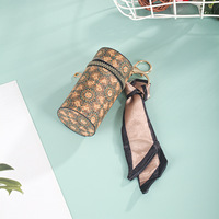 Offre Spéciale : Porte-clés Pochette à Rouge à Lèvres Florale Vintage, Mini Porte-monnaie Style Européen, Breloque Sac Seau Luxe Léger, Cadeau en Gros