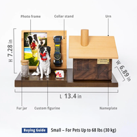Support de collier avec cadre photo, figurine personnalisée, pot à fourrure et plaque nominative en laiton pour chiens