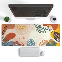 Bantalan Mouse Gaming, seni abstrak diperpanjang Boho Nature XXL karet kartun Anti-Slip dasar Mouse Pad besar untuk pekerjaan komputer kantor