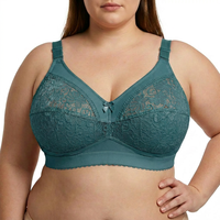 Soutien-gorge tendance personnalisé grande taille, minimisant, sans armatures, en dentelle, avec large bande élastique sous le buste, maintien élevé pour une utilisation toute la journée
