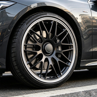 Nuevas Llantas Forjadas Multirradio Premium de 19-21 Pulgadas, Acabado Negro Mate con Borde Plateado, Rines Deportivos 5x120 de Aleación Personalizada para Mercedes
