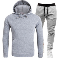 Logo personnalisé en gros homme survêtement vêtements de sport décontractés vierge polaire noir pull hommes survêtements