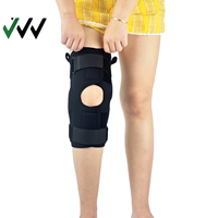 Attelle de genou en néoprène personnalisée avec charnières en aluminium amovibles, rotule ouverte, soutien orthopédique pour soulager la douleur de l'arthrite