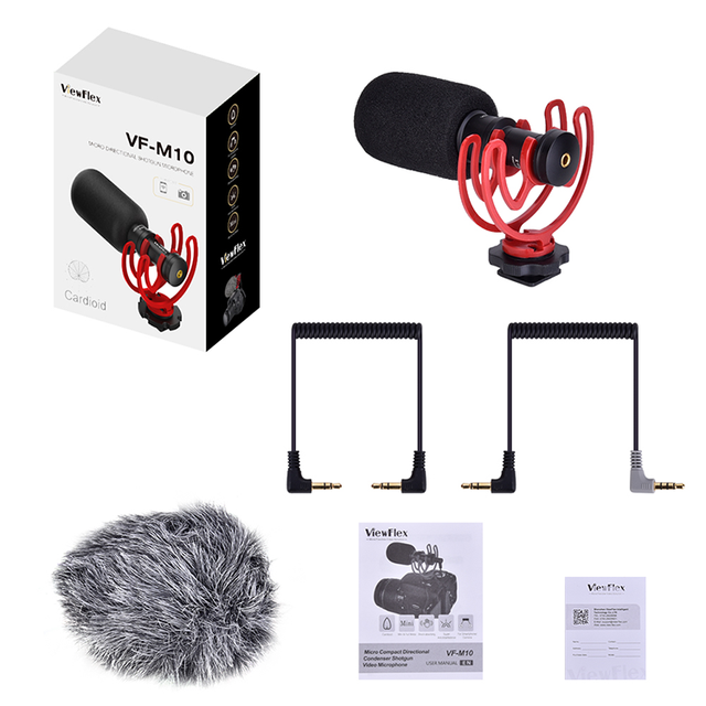 ViewFlex VF-M10 Electret Condenser Cardioid Mini Shotgun Mic for Broadcast/Talk Show/TV Program Recording