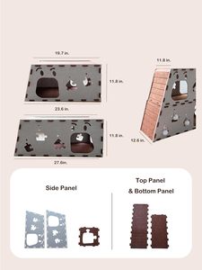 Casa para Gatos de 2 Niveles con Túnel - Cueva de Fieltro Resistente a Arañazos para Múltiples Gatos, Diseño de Múltiples Entradas para Apartamentos y Espacios Pequeños - Product Image 3