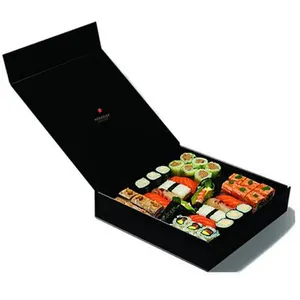 Sushi Paper Packaging Take Away Luxury Custom Magnetic Folding Food Packaging Paper Box Sushi