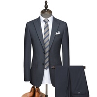 Veste de Costume Professionnelle Haut de Gamme en Laine pour Homme, Simple Boutonnage, Col Cranté, Anti-Plis, Grise