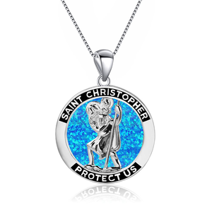 Pendentif rond style Ins, pendentif collier Mary <span class=keywords><strong>Jane</strong></span> bleu australien, accessoires en gros - Product Image 1