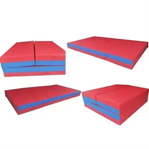 Matras lantai persegi senam kustom, tikar latihan Fitness, matras Yoga lipat senam