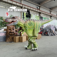 Costume de dinosaure T-Rex vert avec télécommande et structure en acier pour parcs d'aventure intérieurs/extérieurs, centres commerciaux, taille personnalisable