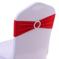 En gros Nœuds de chaise extensibles en Spandex Polyester bordeaux pour événements de mariage et fêtes, décoration de chaise avec nœud rose