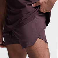 Shorts de sport à taille élastique en tricot monocouche, séchage rapide, couleur unie, cinq points, pour la course, le fitness, les sports et les tenues décontractées