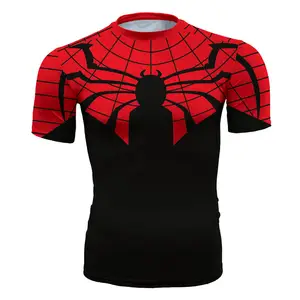 新设计搞笑3D蜘蛛侠超级英雄绿灯侠t恤男士印花t恤面料批发定制圆领t恤