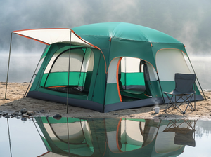 Tenda da Campeggio per 6-8 Persone con Due Camere e Un Soggiorno, Lussuosa e Spaziosa, Impermeabile e Antivento per Campeggio all'Aperto - Product Image 6
