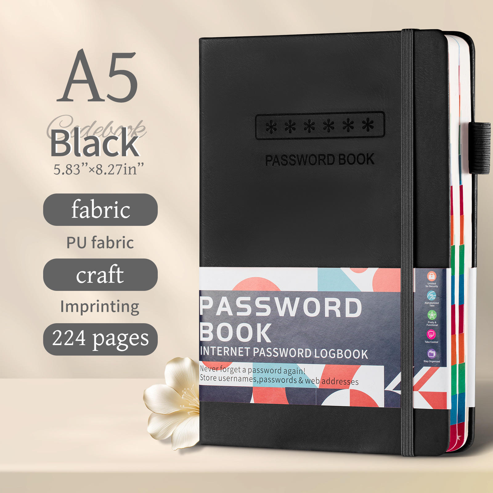 Livre de codes A5/sangle-noir