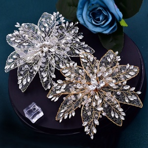 웨딩 다이아몬드 헤드드레스 고품질 다이아몬드 신부 머리 장식 수제 진주 라인스톤 빗 웨딩 헤드드레스 - Product Image 4