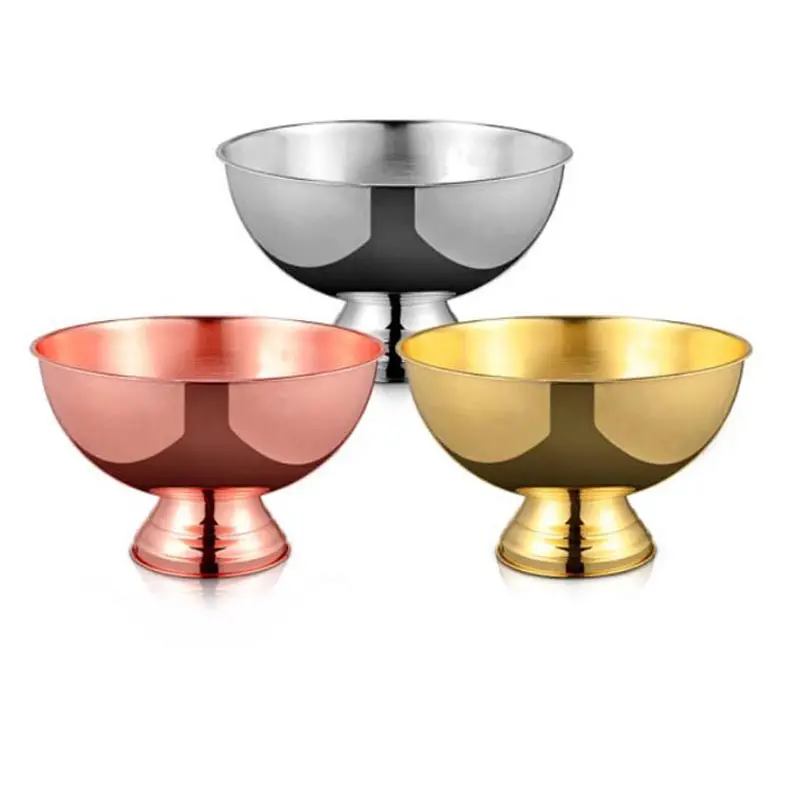 Balde de cubos de gelo grande para bebidas champanhe em aço inoxidável, material de metal para festas em bar, mais vendido