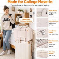 Organisateur de placard suspendu, étagères pliables avec sac à fermeture éclair, indispensable pour les voyages, essentiels pour les étudiants en dortoir, rangement pour vêtements
