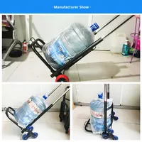 Carretilla Plegable Portátil de 60 kg con Barra de Arrastre Reforzada para Agua Embotellada, Equipaje y Carga, Carro de Mano para el Hogar, Carro para Subir Escaleras