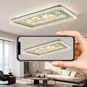 Nhà hiện đại dẫn đèn trần cho phòng ngủ & phòng khách đơn giản thời trang vuông Vòng tròn thiết kế với điều khiển từ xa AC Nguồn điện - Product Image 4