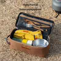Sac de rangement pour couverts et tasses de camping en plein air, sac de rangement portable imperméable, sac de rangement pour vaisselle de grande capacité pour l'extérieur