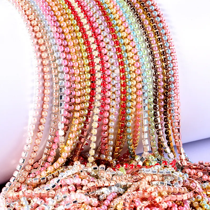 Visbella — plaquage de perles en strass SS6 SS8, pour vêtement, décoration de chaîne de coupe, prêt à l'emploi