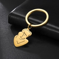 Porte-clés Famille Nouveau-né Bébé Mère et Enfant, Chaîne de Clés de Voiture en Acier Inoxydable, Accessoire de Bijouterie, Cadeau Fête des Mères pour Épouse Maman
