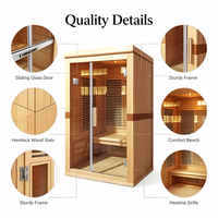 Fabricant de cabines de sauna infrarouge en bois sur mesure, sauna intérieur pour la maison avec porte en verre pour les projets d'hôtels, de spas et de bien-être