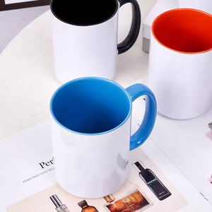 Tazas de Porcelana de 15 oz, para Sublimación, con Revestimiento Exterior Blanco, Interior de Color, Tazas de Cerámica Personalizadas con Asa de Color - Product Image 6