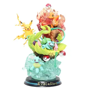 Hot Products Anime Figure Pokemone Gene Royal Sanjia Pvc GK statue Model Doll luminous Action Figures For gift