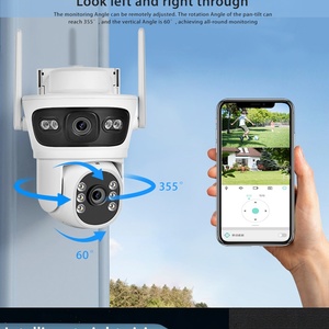 Icsee ngoài trời 4MP Wifi năng lượng mặt trời <span class=keywords><strong>Camera</strong></span> an ninh Ống kính kép không dây PTZ CCTV với tầm nhìn ban đêm CMOS cảm biến <span class=keywords><strong>IP</strong></span> chức năng - Product Image 3