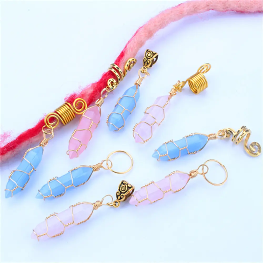 Mylulu Wig Braid New Retro Alloy Crystal Pendant Dreadlock Cuffs Jewellery Beard Beads Hair Tube/Screw Hair Accessories