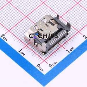 HDA65-N1S1-4000-A <b>HDMI</b> Connector SMD Connector ( Connector Type: <b>HDMI</b>-A )( Gender: Female )( Total Number of PINs: 19P ) - Product Image 2