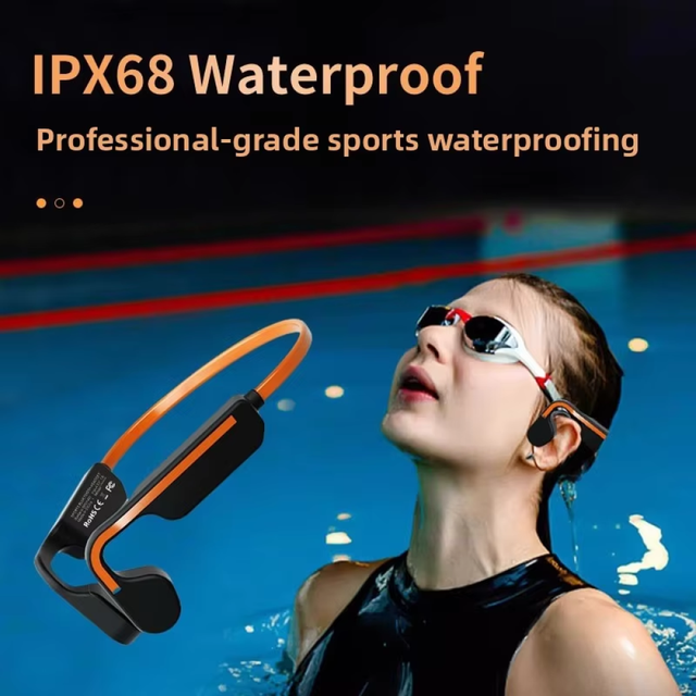 2026 Swimming Earbuds Private Mold Bone Conduction Sports Earphones IPX68 Waterproof Ear-hook Type-C Charging for 5.4 BT