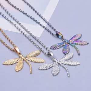 Dễ thương chuồn chuồn thép không gỉ Vòng cổ mà không phai, thời trang món quà sinh nhật trang sức cho quả bóng và các bên - Product Image 5