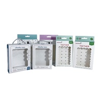 Boîtes d'emballage en papier aluminium pour enfants, Logo personnalisé, Rose or, anneaux de dentition pour jouets, Clip factice avec fenêtre transparente
