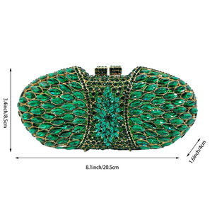 Bolso de Mano de Lujo para Mujer con Pedrería, Elegante Bolso de Noche con Cristales, Bolso Floral para Banquete, Baile, Fiesta - Product Image 5