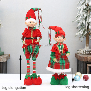 Figurines d'elfes de Noël artisanales écologiques en gros, poupées de clown en tissu, décorations de Noël pour la maison et la table - Product Image 6