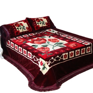 100% polyester 3.3kg ensemble 3 pièces style moyen-orient matin étoile hiver raschon couvertures ensemble - Product Image 1
