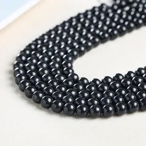 High Quality Wholesale Shungite Beads String Natural Gemstone 4/6/8/10/12mm for DIY Jewelry Making