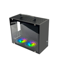 MANMU Factory MicroATX ITX PC Case Cheap Price Mid Tower with RGB Fans USB 2.0 Side Panel Aluminum Alloy Computer Cases Towers