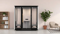 Cabine de bureau acoustique modulaire moderne Comine, espace de travail portable, solution d'intimité pour bureau, entrepôt, extérieur, hôtel