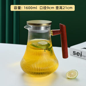 <span class=keywords><strong>Carafe</strong></span> <span class=keywords><strong>ou</strong></span> pot à eau <span class=keywords><strong>en</strong></span> <span class=keywords><strong>verre</strong></span> avec poignée et couvercle <span class=keywords><strong>en</strong></span> métal <span class=keywords><strong>en</strong></span> acier inoxydable 304 pour cuisine et table - Product Image 5