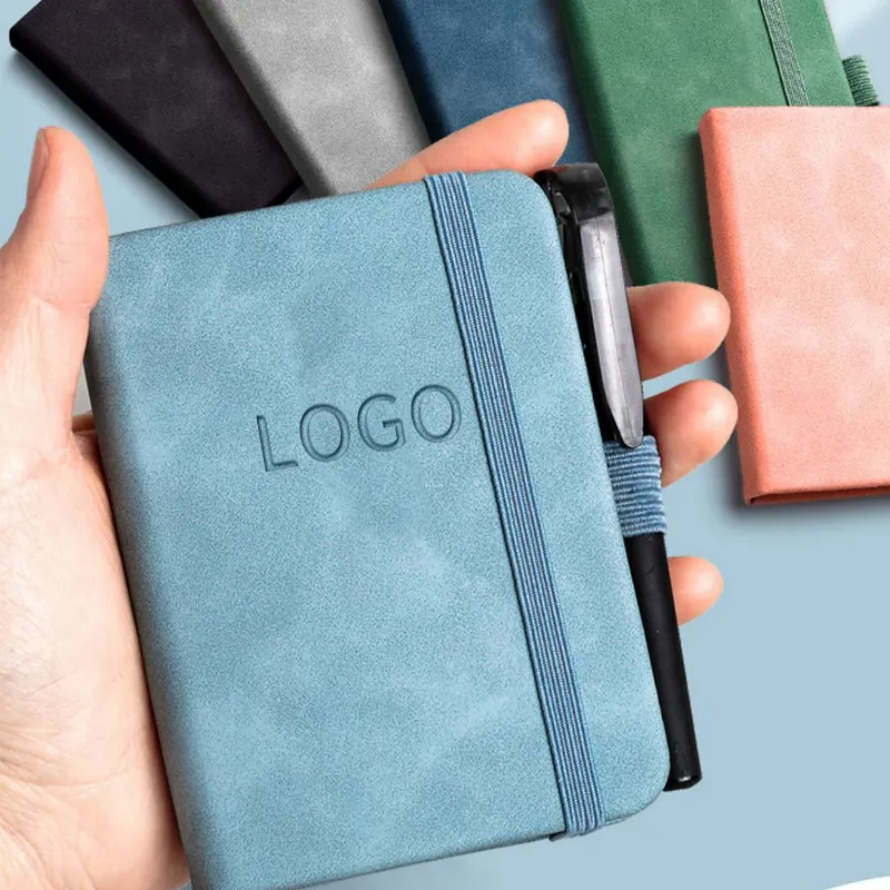 Wholesale custom Mini Travel Pocket Notebook Promotion Colors Printed Pu Leather Notebook drawing notebook
