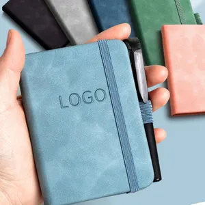 Wholesale Custom Mini Travel Pocket Notebook Promotion Colors Printed Pu Leather Notebook Drawing Notebook