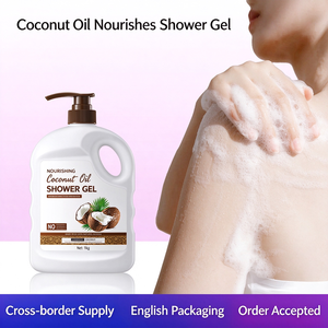 Gel Douche Hydratant à l'Huile de Coco, Nettoyant Corporel Liquide 1kg en Bouteille Pompe pour Maison, Salon, Hôtel - Product Image 4