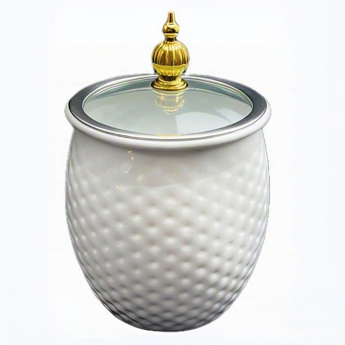 Bright white - hammered gold finial