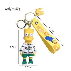 Llavero de silicona de dibujos animados de los Simpson, adorable colgante de peluche, accesorio para bolso y llavero - Product Image 1