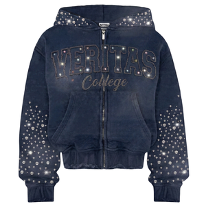 Sweat à capuche zippé pour homme en coton lourd, avec strass, en molleton français, lavage vintage personnalisé, broderie de logo personnalisée TKAN600 - Product Image 1